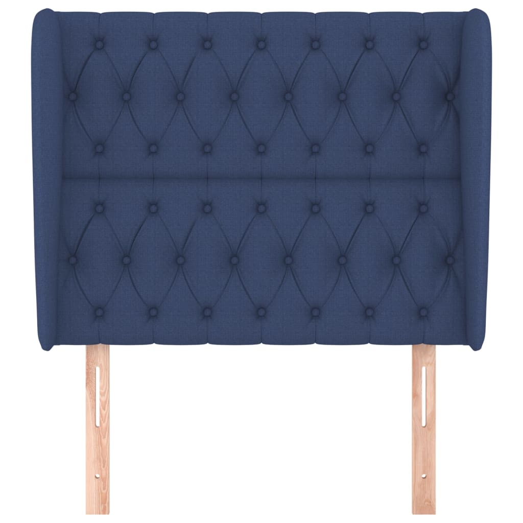 Hoofdbord Met Randen Stof 103 x 23 x 118/128 cm Blauw