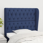 Hoofdbord stof blauw 103x23x118/128 cm