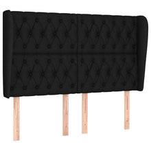 Hoofdbord Met Randen Stof 147 x 23 x 118/128 cm Zwart
