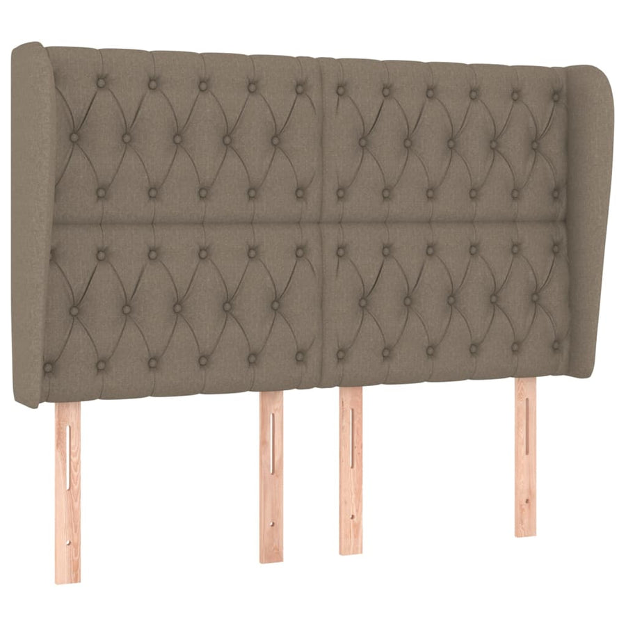 Hoofdbord Met Randen Stof 147 x 23 x 118/128 cm Taupe