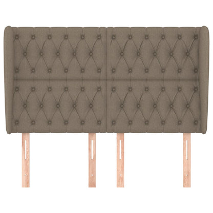 Hoofdbord Met Randen Stof 147 x 23 x 118/128 cm Taupe