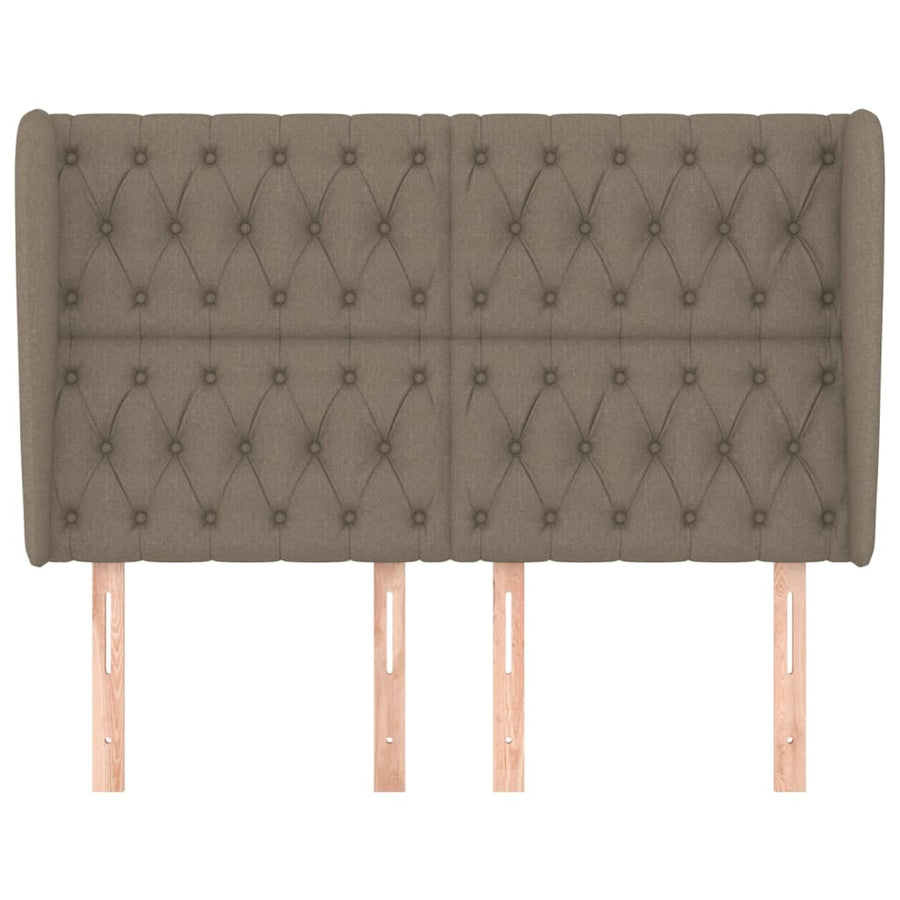 Hoofdbord Met Randen Stof 147 x 23 x 118/128 cm Taupe