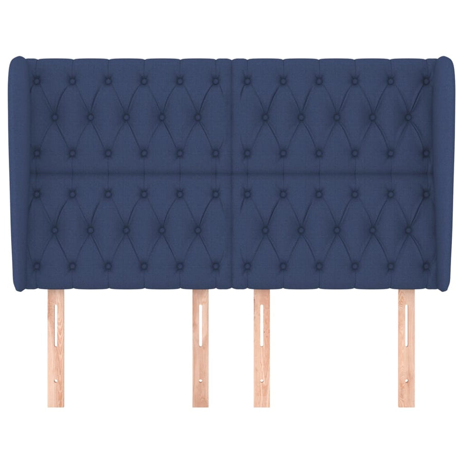 Hoofdbord Met Randen Stof 147 x 23 x 118/128 cm Blauw
