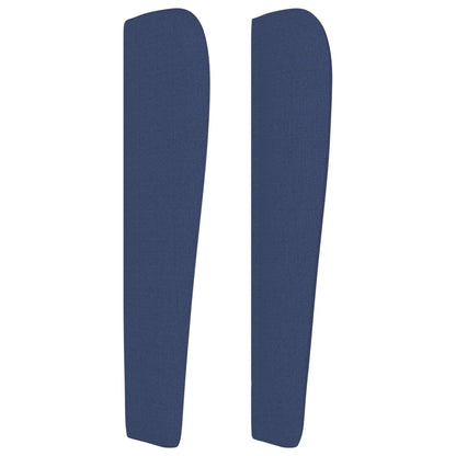 Hoofdbord Met Randen Stof 147 x 23 x 118/128 cm Blauw