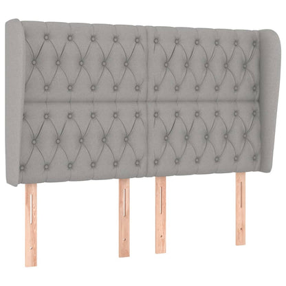 Hoofdbord Met Randen Stof 163 x 23 x 118/128 cm Lichtgrijs