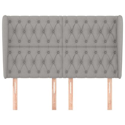 Hoofdbord Met Randen Stof 163 x 23 x 118/128 cm Lichtgrijs