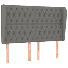 Hoofdbord Met Randen Stof 163 x 23 x 118/128 cm Donkergrijs