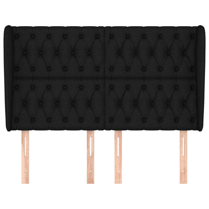 Hoofdbord Met Randen Stof 163 x 23 x 118/128 cm Zwart