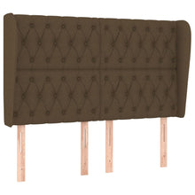 Hoofdbord Met Randen Stof 163 x 23 x 118/128 cm Donkerbruin
