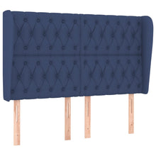 Hoofdbord Met Randen Stof 163 x 23 x 118/128 cm Blauw