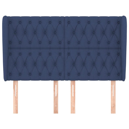 Hoofdbord Met Randen Stof 163 x 23 x 118/128 cm Blauw