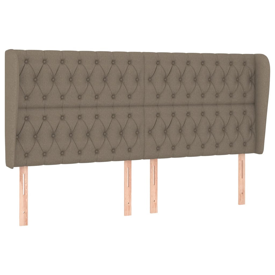 Hoofdbord Met Randen Stof 183 x 23 x 118/128 cm Taupe