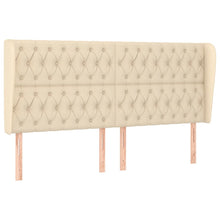 Hoofdbord Met Randen Stof Kleurig Crème 183 x 23 x 118/128 cm