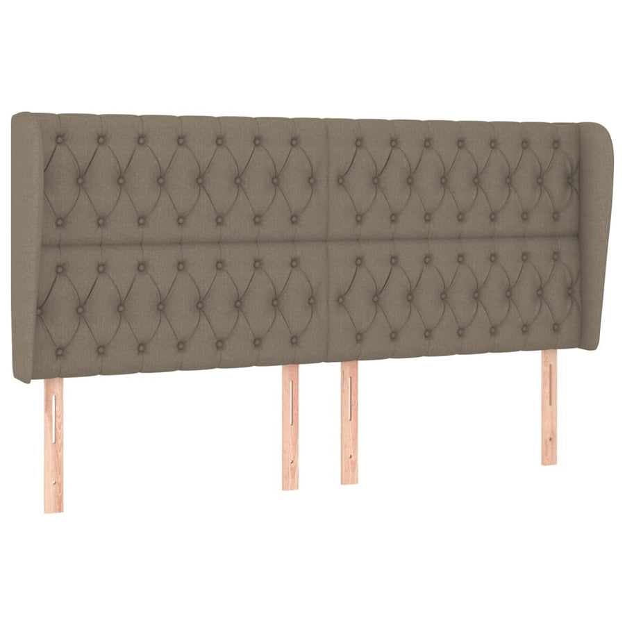 Hoofdbord Met Randen Stof 203 x 23 x 118/128 cm Taupe