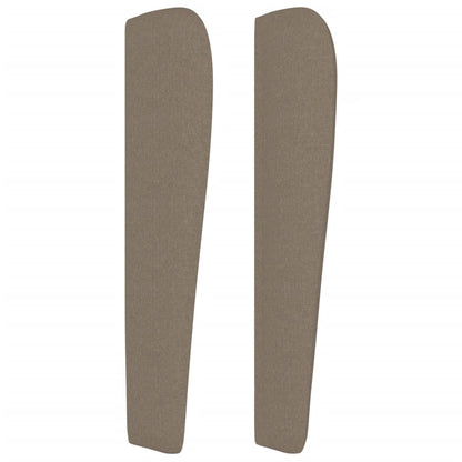Hoofdbord Met Randen Stof 203 x 23 x 118/128 cm Taupe