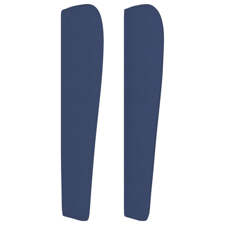 Hoofdbord Met Randen Stof 203 x 23 x 118/128 cm Blauw
