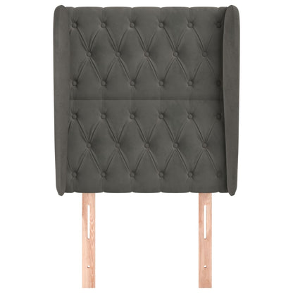 Hoofdbord Met Randen Fluweel 83 x 23 x 118/128 cm Donkergrijs