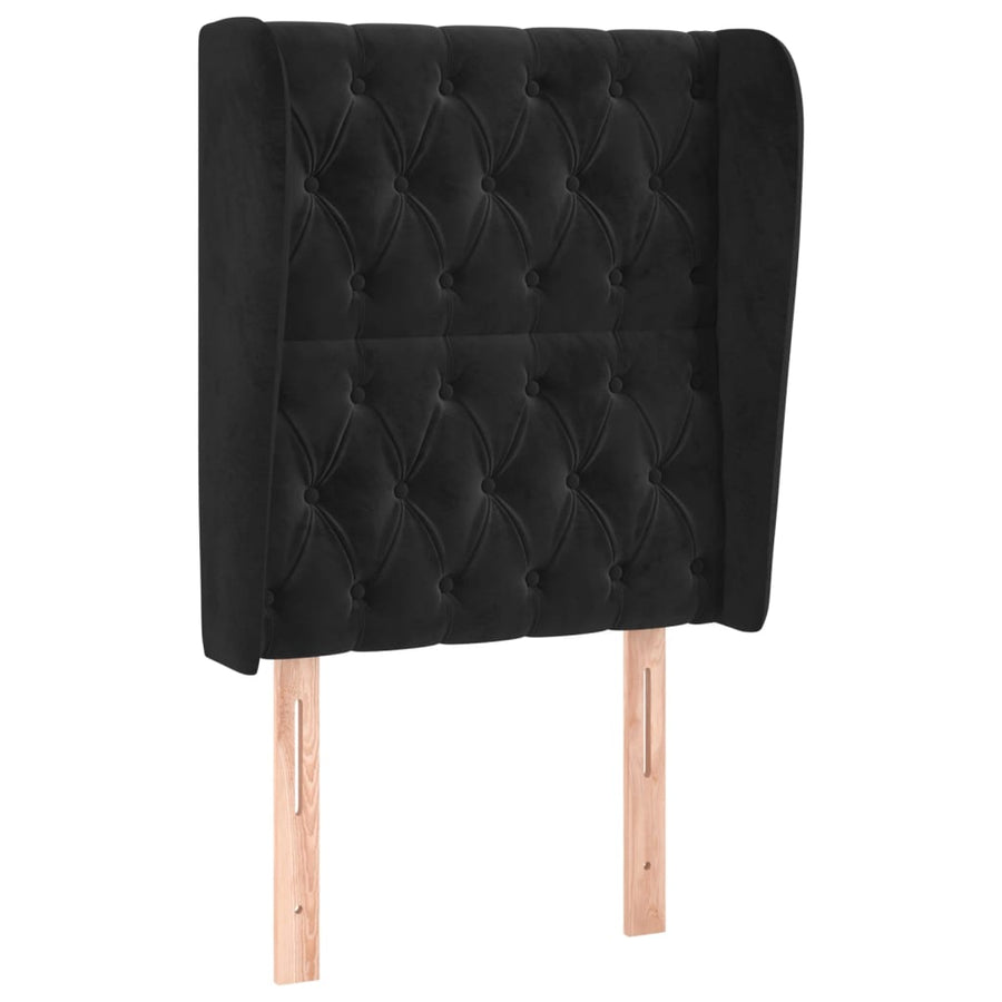 Hoofdbord Met Randen Fluweel 83 x 23 x 118/128 cm Zwart
