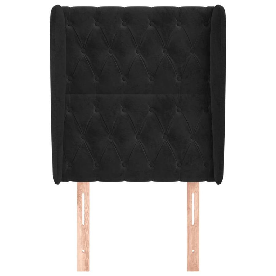 Hoofdbord Met Randen Fluweel 83 x 23 x 118/128 cm Zwart