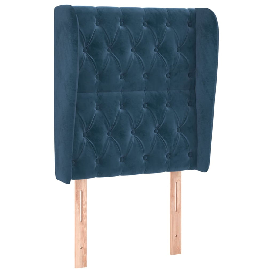 Hoofdbord Met Randen Fluweel 83 x 23 x 118/128 cm Donkerblauw