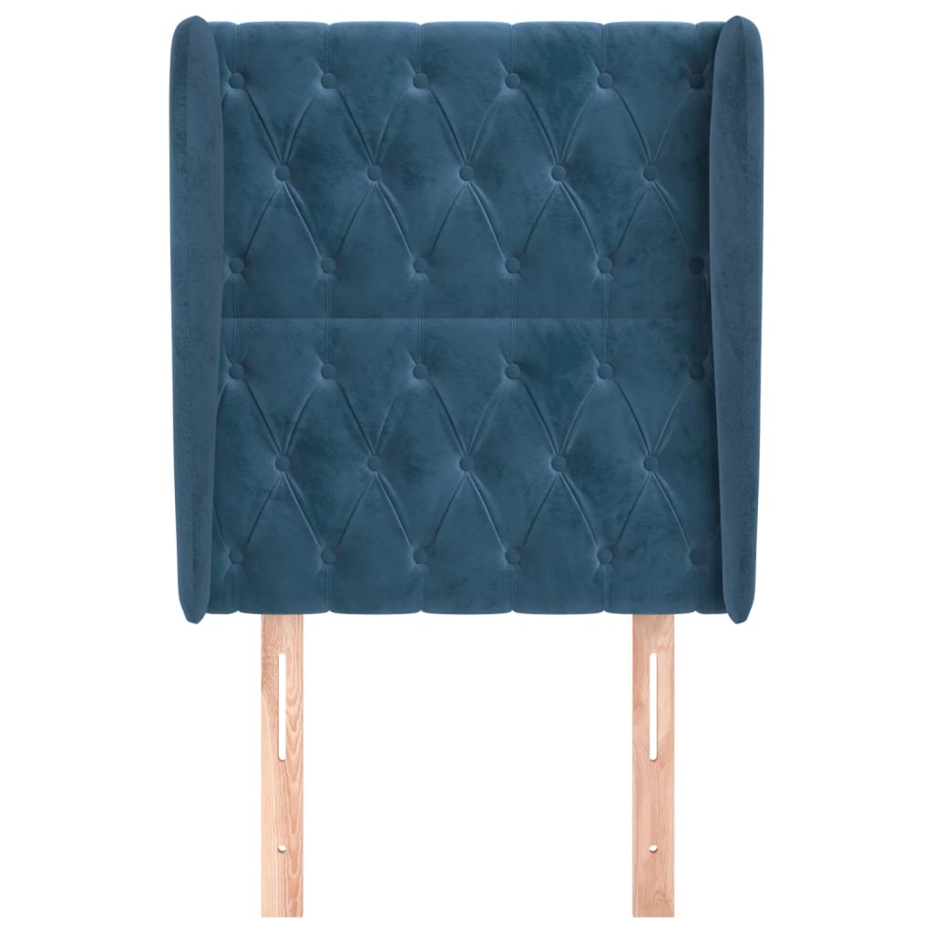 Hoofdbord Met Randen Fluweel 83 x 23 x 118/128 cm Donkerblauw