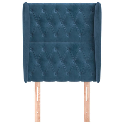 Hoofdbord Met Randen Fluweel 83 x 23 x 118/128 cm Donkerblauw