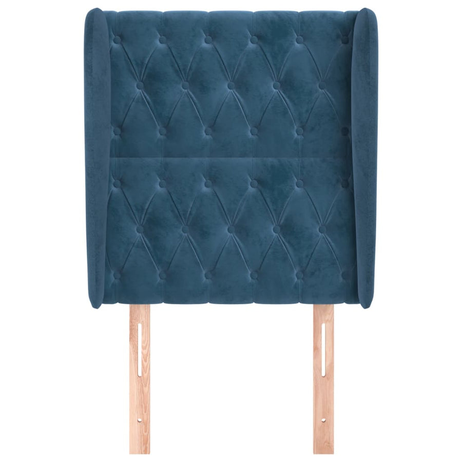 Hoofdbord Met Randen Fluweel 83 x 23 x 118/128 cm Donkerblauw