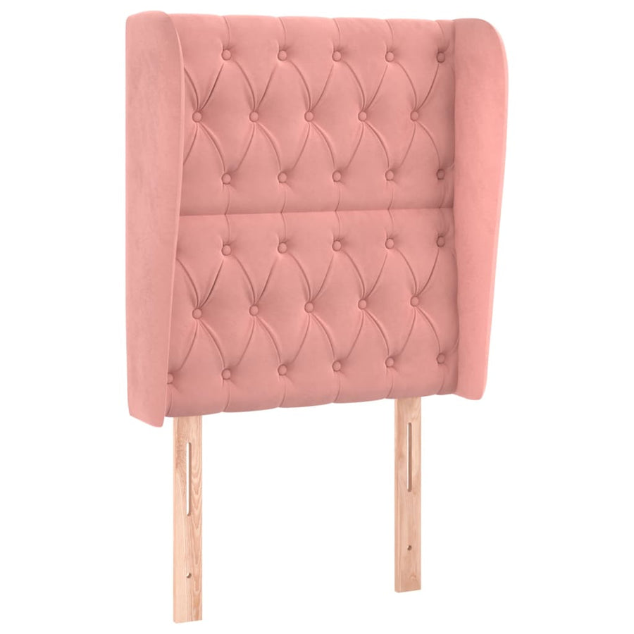 Hoofdbord Met Randen Fluweel 83 x 23 x 118/128 cm Roze