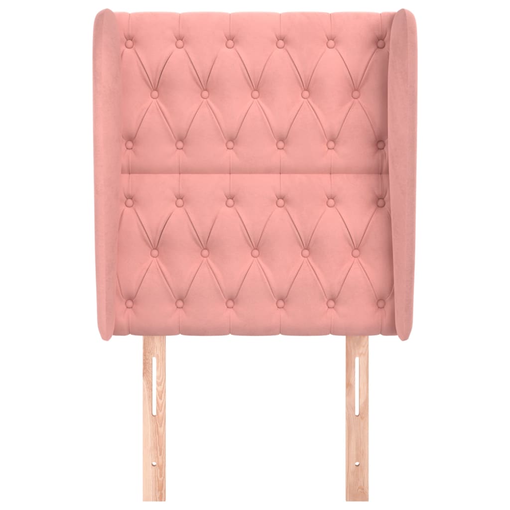 Hoofdbord Met Randen Fluweel 83 x 23 x 118/128 cm Roze