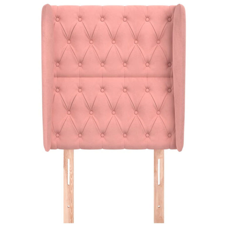 Hoofdbord Met Randen Fluweel 83 x 23 x 118/128 cm Roze