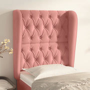 Hoofdbord fluweel roze 83x23x118/128 cm