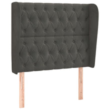 Hoofdbord Met Randen Fluweel 93 x 23 x 118/128 cm Donkergrijs