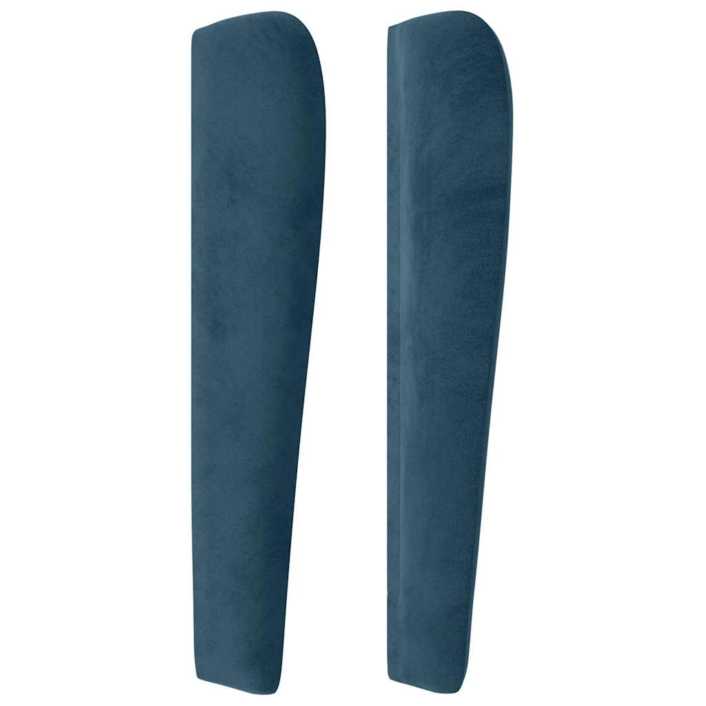 Hoofdbord met randen 93x23x118/128 cm fluweel donkerblauw