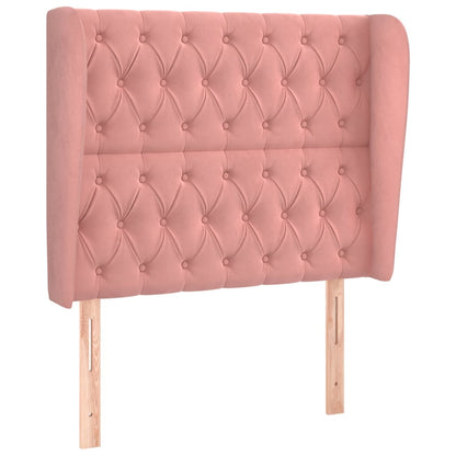 Hoofdbord Met Randen Fluweel 1 93 x 23 x 118/128 cm Roze
