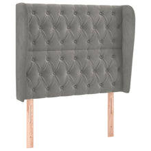 Hoofdbord Met Randen Fluweel 103 x 23 x 118/128 cm Lichtgrijs