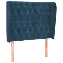 Hoofdbord Met Randen Fluweel 103 x 23 x 118/128 cm Donkerblauw