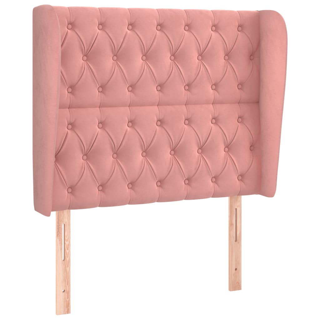 Hoofdbord Met Randen Fluweel 103 x 23 x 118/128 cm Roze