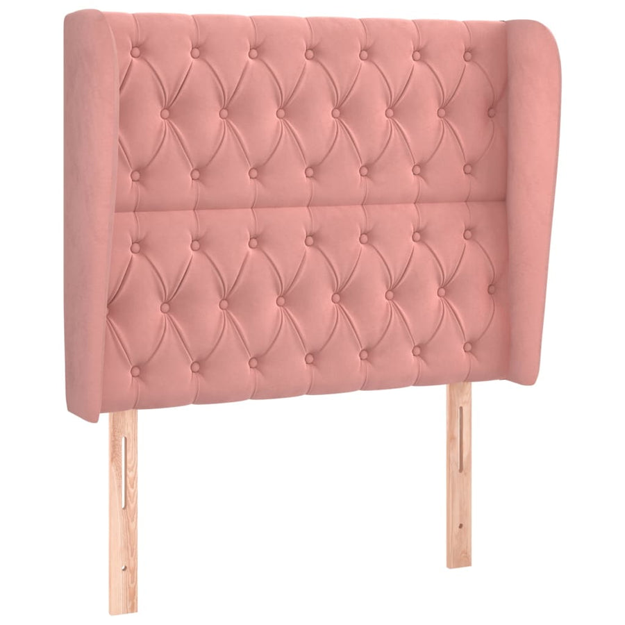 Hoofdbord Met Randen Fluweel 103 x 23 x 118/128 cm Roze