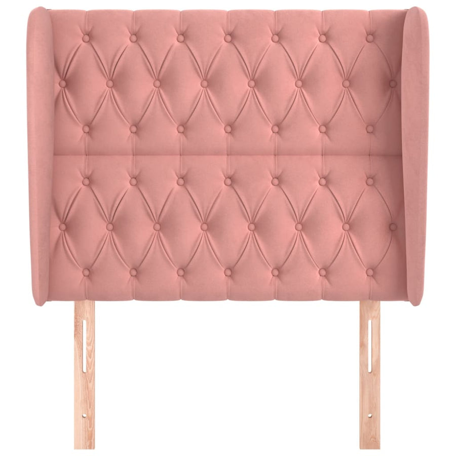 Hoofdbord Met Randen Fluweel 103 x 23 x 118/128 cm Roze
