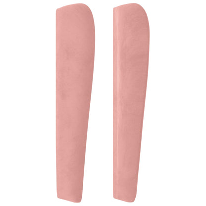 Hoofdbord Met Randen Fluweel 103 x 23 x 118/128 cm Roze