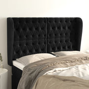 Hoofdbord fluweel 147x23x118/128 cm zwart