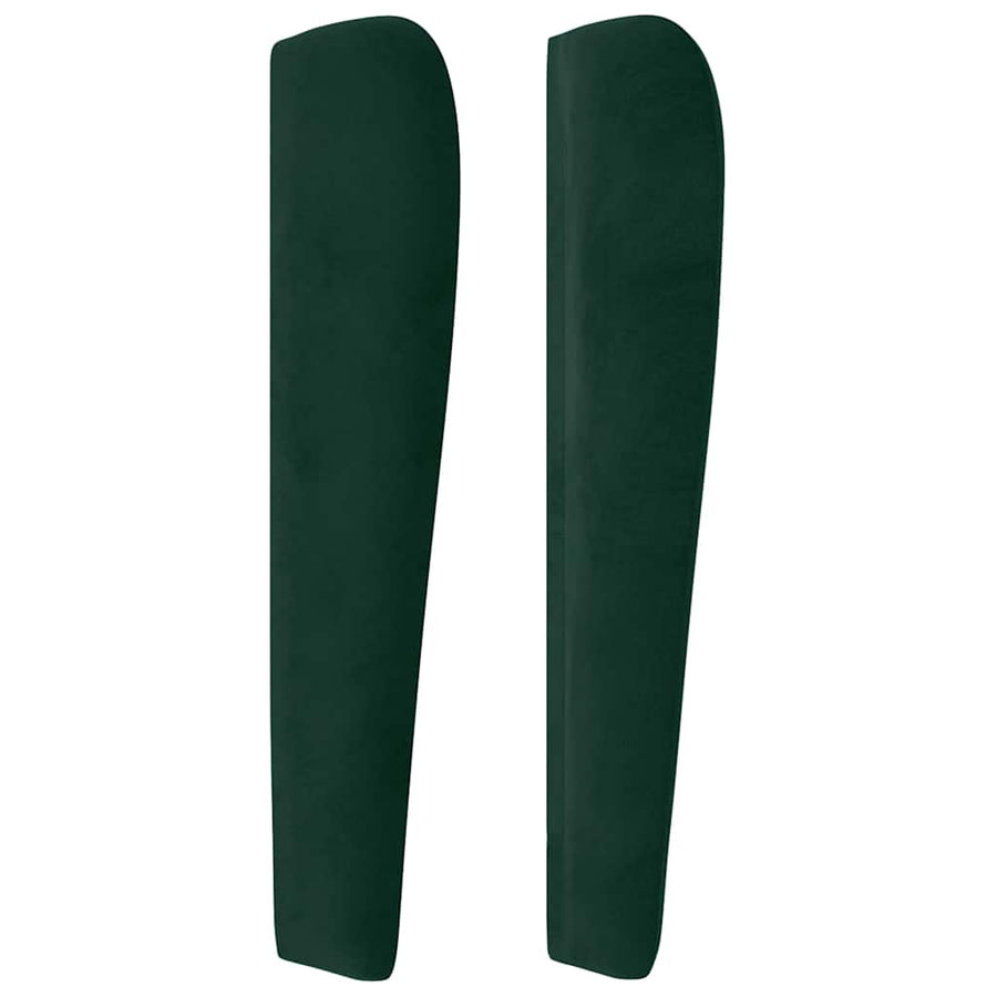 Hoofdbord met randen 147x23x118/128 cm fluweel donkergroen