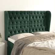 Hoofdbord fluweel 147x23x118/128 cm donkergroen