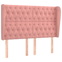 Hoofdbord Met Randen Fluweel 1 147 x 23 x 118/128 cm Roze