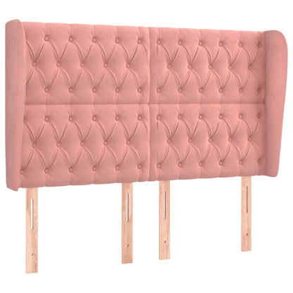Hoofdbord Met Randen Fluweel 1 147 x 23 x 118/128 cm Roze