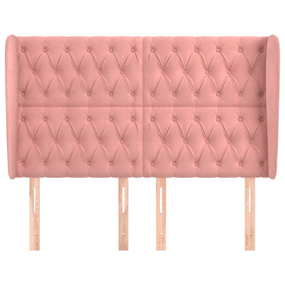 Hoofdbord Met Randen Fluweel 1 147 x 23 x 118/128 cm Roze