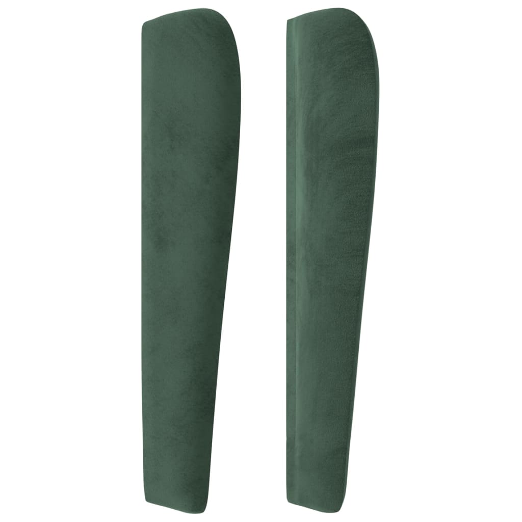 Hoofdbord met randen 163x23x118/128 cm fluweel donkergroen