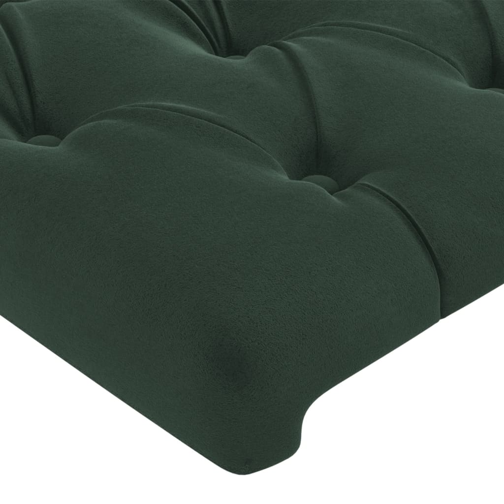 Hoofdbord met randen 163x23x118/128 cm fluweel donkergroen