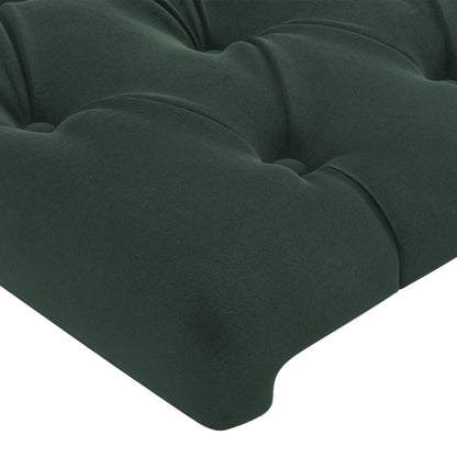 Hoofdbord met randen 163x23x118/128 cm fluweel donkergroen