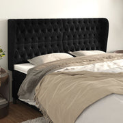 Hoofdbord 183x23x118/128 cm fluweel zwart